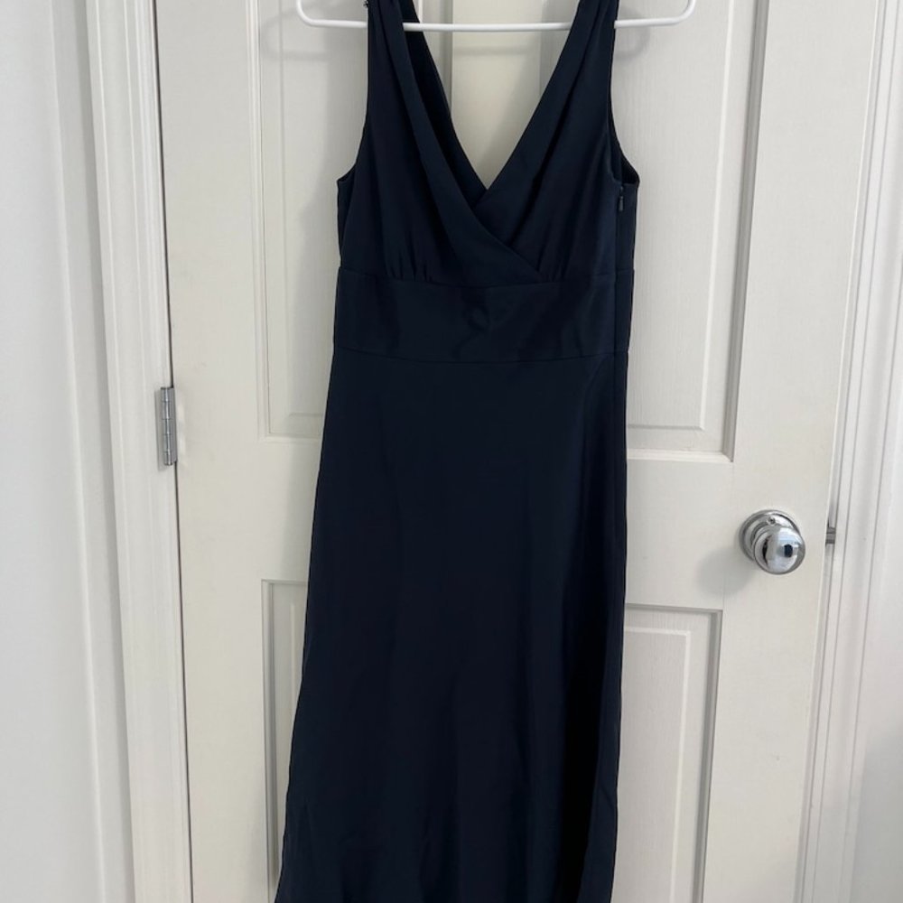 J Crew Navy silk midi dress